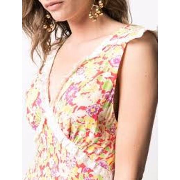 Anthropologie RIXO Storm Floral Midi Dress FEMININE ROMANTIC Size Medium M - Picture 4 of 11